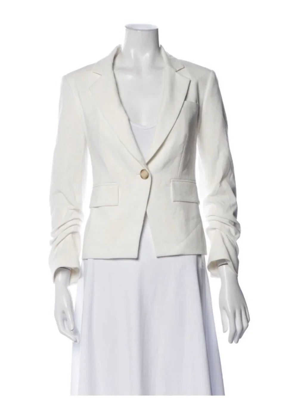 Veronica Beard Authentic Size 2 Xs Solid White Long Sleeve Blazer Jacket Career
